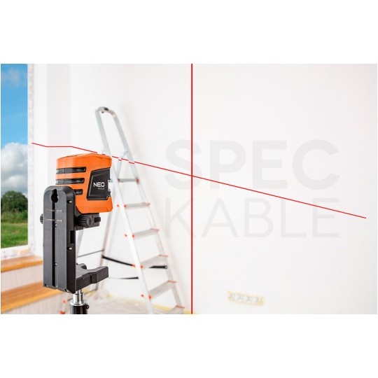 Poziomnica laserowa laser krzyżowy 15m samopoziomujący NEO 75-101 w zestawie ze statywem, etui i uchwytem magnetycznym