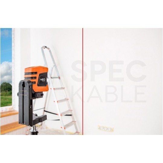 Poziomnica laserowa laser krzyżowy 15m samopoziomujący NEO 75-101 w zestawie ze statywem, etui i uchwytem magnetycznym