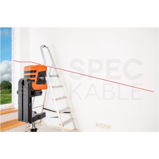 Poziomnica laserowa laser krzyżowy 15m samopoziomujący NEO 75-101 w zestawie ze statywem, etui i uchwytem magnetycznym