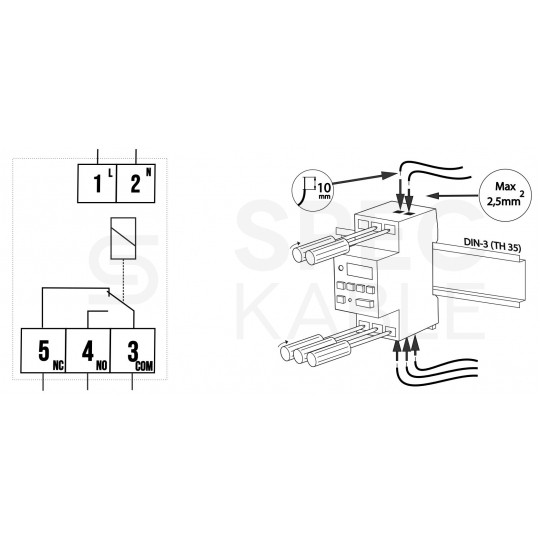 Programator czasowy tygodniowy na szynę TH-35 1P (230V AC), 1-modułowy ADELID