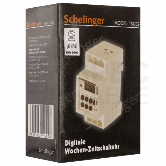 Programator czasowy wyłącznik cyfrowy TIMER na szynę TH35 SCHELINGER TSGE2