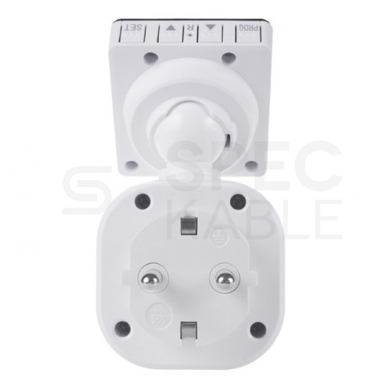 Programator czasowy wyłącznik cyfrowy TIMER z obracanym wyświetlaczem LCD do gniazda 230V GreenBlue GB610 E