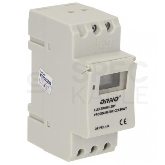 Programator czasowy wyłącznik cyfrowy TIMER z wyświetlaczem LCD na szynę DIN TH35 ORNO OR-PRK-414