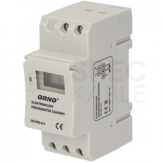 Programator czasowy wyłącznik cyfrowy TIMER z wyświetlaczem LCD na szynę DIN TH35 ORNO OR-PRK-414