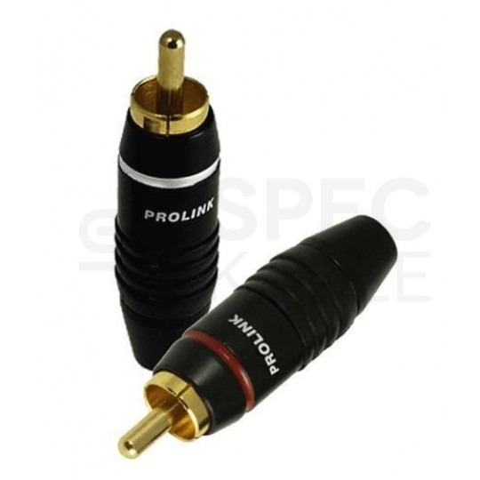 PROLINK Premium TRC-019 Wtyk RCA Cinch na kabel do 6,3mm pozłacany czarno-czerwony