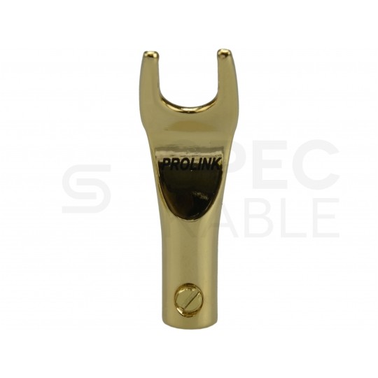 PROLINK Premium TSP-080 Wtyk głośnikowy typu WIDEŁKI skręcany pozłacany czarny