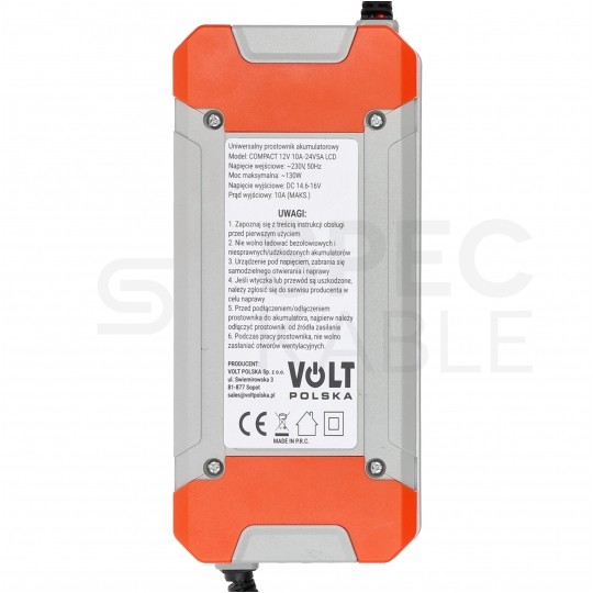 Prostownik automatyczny Compact do akumulatorów 12V/24V 10A z wyświetlaczem LCD VOLT