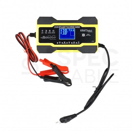 Prostownik automatyczny Compact do akumulatorów 12V/24V 5/10A z wyświetlaczem LCD Kraft&Dele