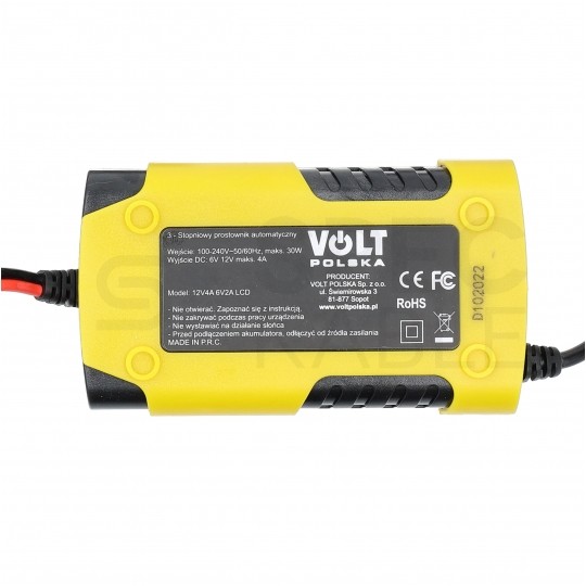 Prostownik automatyczny Compact do akumulatorów 6V/12V 4A z wyświetlaczem LCD VOLT