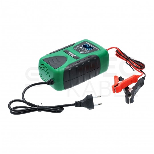 Prostownik automatyczny Compact Green do akumulatorów 12V 8A z wyświetlaczem LCD VOLT