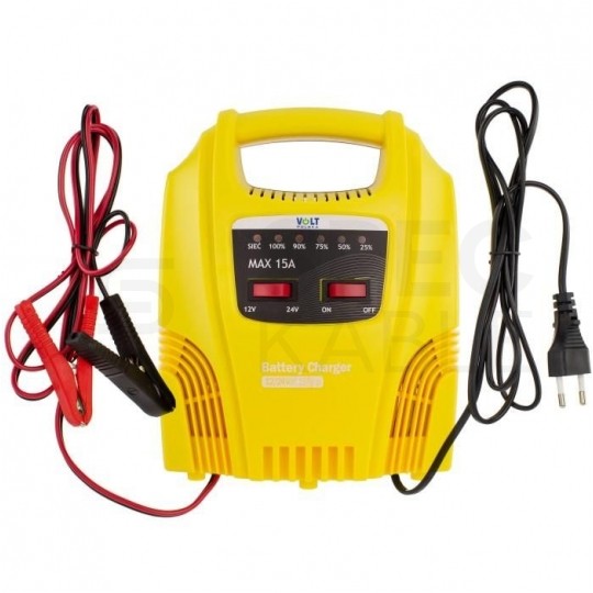 Prostownik automatyczny MOBI DUO do akumulatorów 12V/24V 15A z mikroprocesorem VOLT