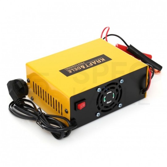 Prostownik automatyczny smart do akumulatorów 6V-24V 10A z mikroprocesorem i wyświetlaczem LCD Kraft&Dele