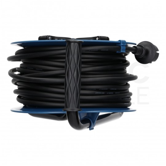 Przedłużacz budowlany zwijany na bębnie Rozgałęźnik na 4 gniazda [2P+Z] 230V IP44 na kablu OW 3x2,5mm2 20m HAND