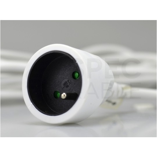 Przedłużacz elektryczny Kabel zasilający warsztatowy OWY 3x1,0mm2 (wtyk / gniazdo) 10A biały 3m