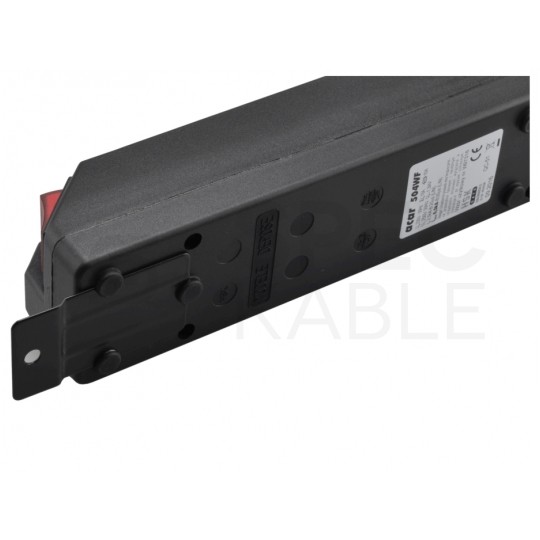 Przedłużacz elektryczny Listwa zasilająca antyprzepięciowa ACAR 504WF na 5 gniazd [2P+Z] z wyłącznikiem i filtrem przeciwzakłóceniowym czarna 1,5m