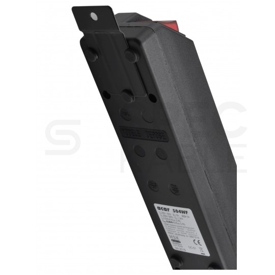 Przedłużacz elektryczny Listwa zasilająca antyprzepięciowa ACAR 504WF na 5 gniazd [2P+Z] z wyłącznikiem i filtrem przeciwzakłóceniowym czarna 5m