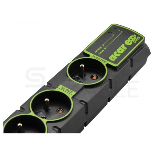 Przedłużacz elektryczny Listwa zasilająca antyprzepięciowa ACAR ECO Plus na 6 gniazd [2P+Z] czarna 1,5m