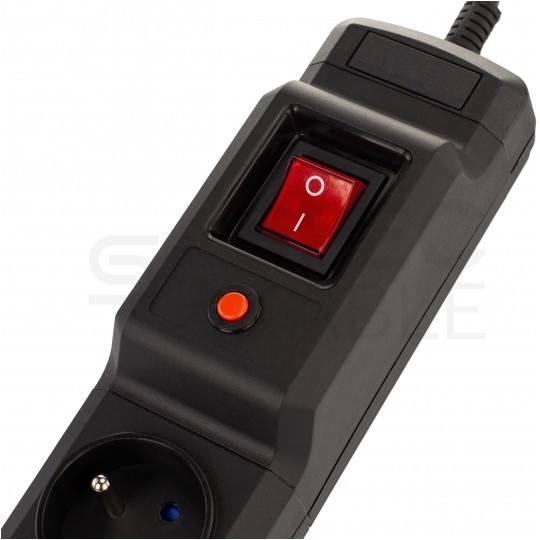 Przedłużacz elektryczny Listwa zasilająca antyprzepięciowa ARCON Multi M3 na 3 gniazda [2P+Z] z wyłącznikiem czarna 1,5m