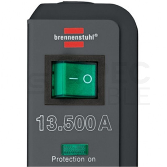 Przedłużacz elektryczny Listwa zasilająca antyprzepięciowa Eco-Line na 4 gniazda [2P+Z] z wyłącznikiem antracytowa 1,5m Brennenstuhl