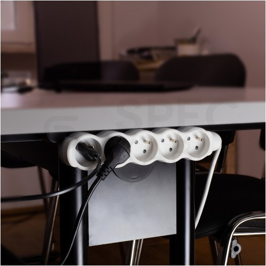 Przedłużacz elektryczny Listwa zasilająca HQ na 5 gniazd [2P+Z] bez wyłącznika biało-szara 16A 5m BEMKO