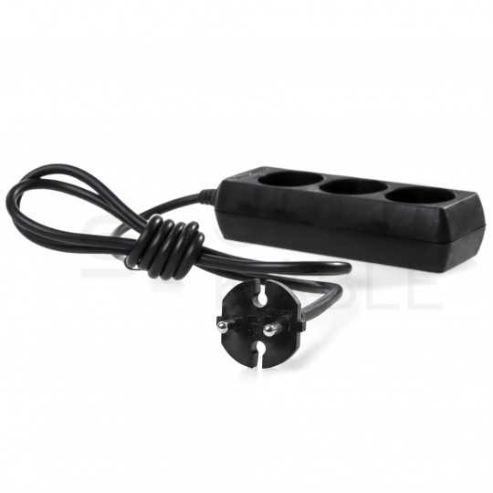 Przedłużacz elektryczny Listwa zasilająca na 3 gniazda [2P] czarna 3m ECO PLASTROL