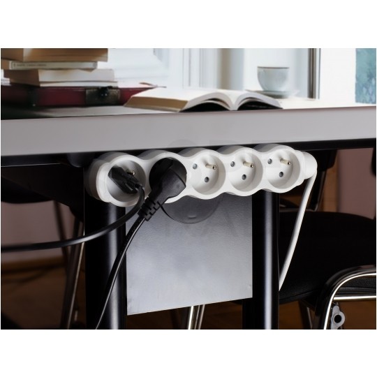 Przedłużacz elektryczny Listwa zasilająca na 3 gniazda [2P+Z] biało-szara 5m BEMKO