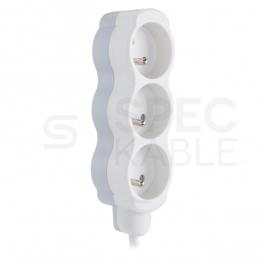 Przedłużacz elektryczny Listwa zasilająca na 3 gniazda [2P+Z] biało-szara 5m BEMKO