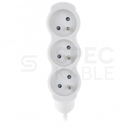 Przedłużacz elektryczny Listwa zasilająca na 3 gniazda [2P+Z] biało-szara 5m BEMKO