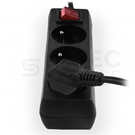 Przedłużacz elektryczny Listwa zasilająca na 3 gniazda [2P+Z] z wyłącznikiem czarna 3m ECO PLASTROL