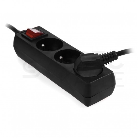 Przedłużacz elektryczny Listwa zasilająca na 3 gniazda [2P+Z] z wyłącznikiem czarna 5m ECO PLASTROL