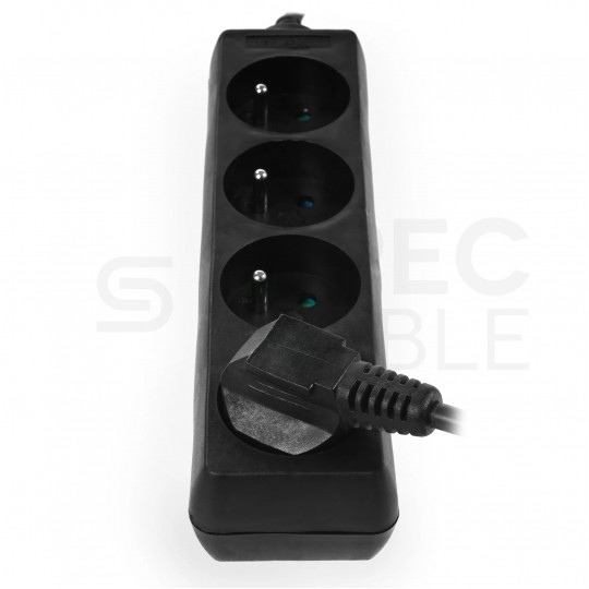 Przedłużacz elektryczny Listwa zasilająca na 4 gniazda [2P+Z] czarna 5m ECO PLASTROL