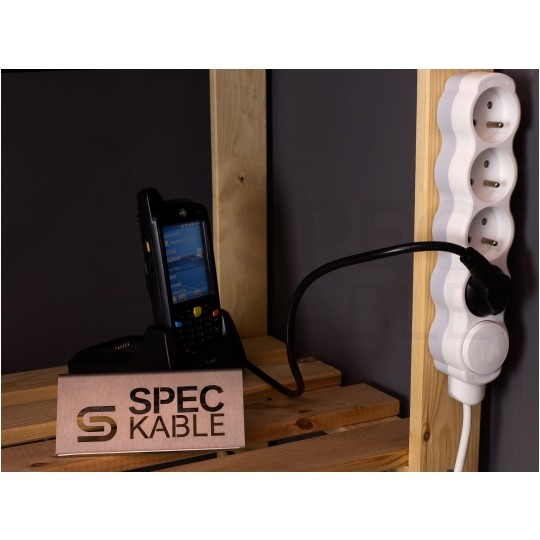 Przedłużacz elektryczny Listwa zasilająca na 4 gniazda [2P+Z] z wyłącznikiem biało-szara 5m BEMKO