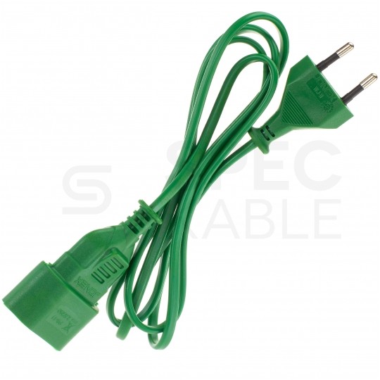 Przedłużacz elektryczny płaski do lampek choinkowych OMYp 2x0,75mm2 (wtyk / gniazdo) bez uziemienia 230V 2,5A zielony 1,5m