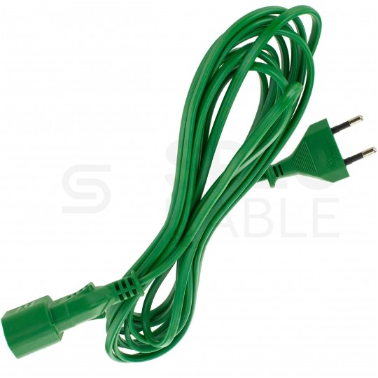 Przedłużacz elektryczny płaski do lampek choinkowych OMYp 2x0,75mm2 (wtyk / gniazdo) bez uziemienia 230V 2,5A zielony 3m