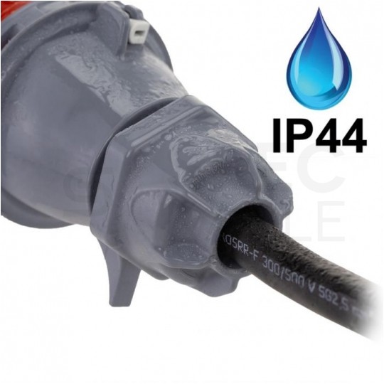 Przedłużacz siłowy zwijany na bębnie Rozgałęźnik budowlany na 1 gniazdo siłowe [5p] 400V 16A + 2 gniazda [2P+Z] 230V 16A IP44 na kablu OW 5x2,5mm2 30m