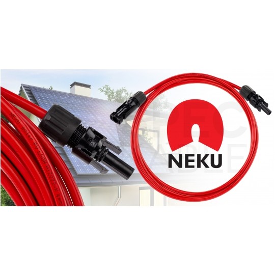 Przedłużacz solarny kabel 4mm2 ze złączami typu MC4 czerwony 20m