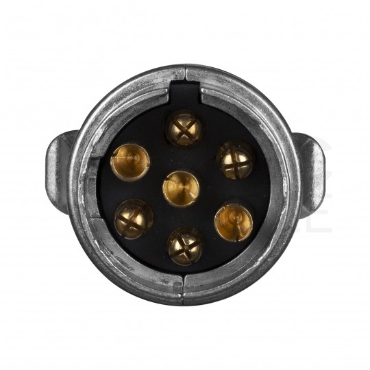 Przedłużacz spiralny QLY-s kabel do przyczepy zakończony metalowymi złączami 7-pin 12V (gniazdo / wtyk) 5m