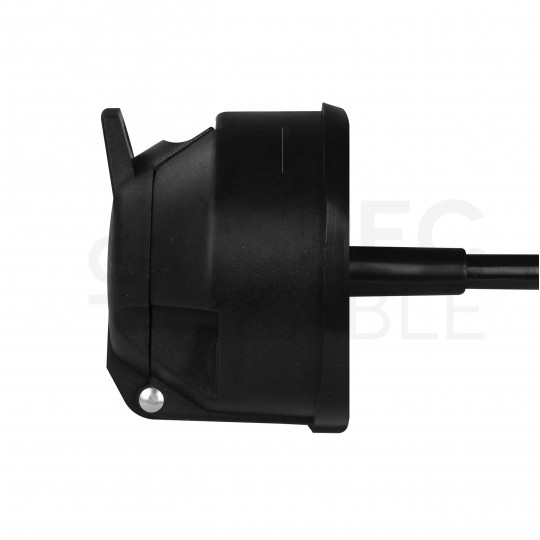 Przedłużacz spiralny QLY-s kabel do przyczepy zakończony plastikowymi złączami 7-pin 12V (gniazdo / wtyk) 4m