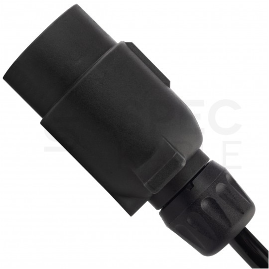 Przedłużacz spiralny QLY-s kabel do przyczepy zakończony plastikowymi złączami 7-pin 12V (gniazdo / wtyk) 4m