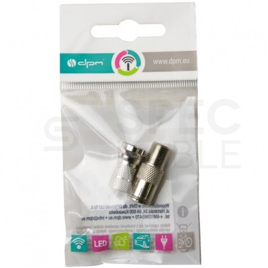 Przejście Adapter antenowy F (gniazdo) / IEC TV (gniazdo) + Wtyk F nakręcany 7,0mm