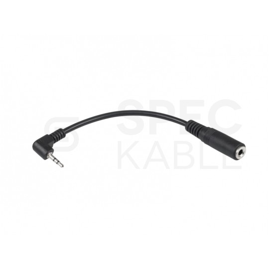 Przejście Adapter Audio AUX micro Jack 2,5mm Stereo (wtyk) / mini Jack 3,5mm Stereo (gniazdo) na kablu czarny 20cm