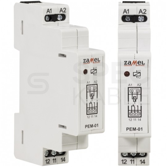 Przekaźnik elektromagnetyczny modułowy PEM-01 230V 16A na szynę DIN TH35 ZAMEL