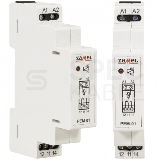 Przekaźnik elektromagnetyczny modułowy PEM-01 24V 16A na szynę DIN TH35 ZAMEL