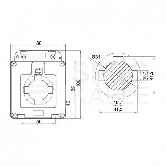 Przekładnik prądowy niskiego napięcia S40L 100/5 A 2,5VA kl. 0,5 wzorcowany OUM SIGMA