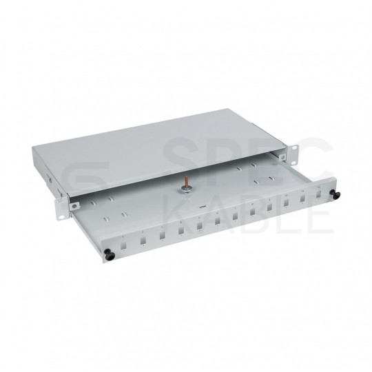 Przełącznica światłowodowa FO 12xSC simplex RACK 19" 1U wysuwalna szara PFOT