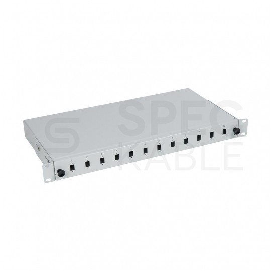 Przełącznica światłowodowa FO 12xSC simplex RACK 19" 1U wysuwalna szara PFOT