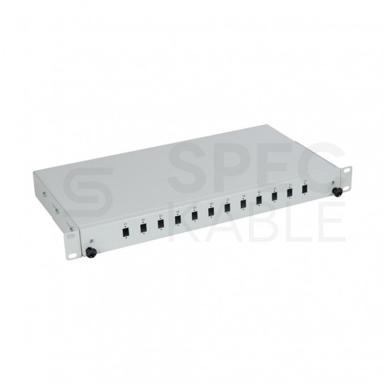 Przełącznica światłowodowa FO 12xSC simplex RACK 19" 1U wysuwalna teleskopowa szara PFOT