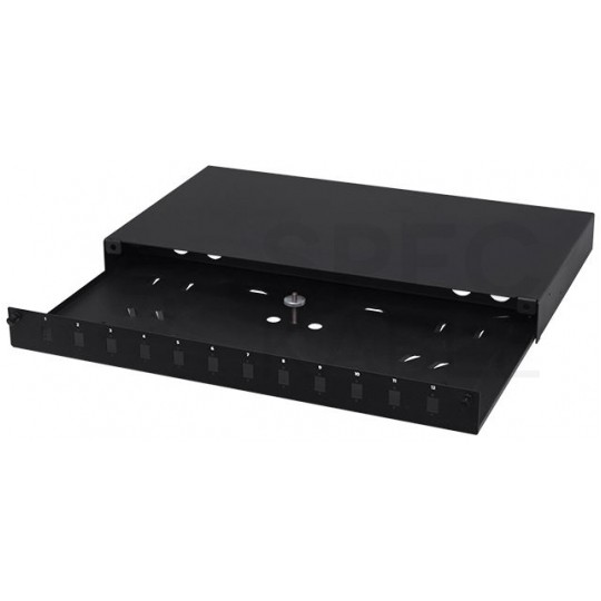 Przełącznica światłowodowa FO 12xSC simplex RACK 19" 1U wysuwana czarna