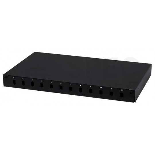 Przełącznica światłowodowa FO 12xSC simplex RACK 19" 1U wysuwana czarna