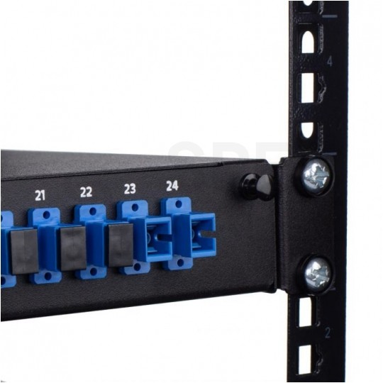 Przełącznica światłowodowa FO 24xSC simplex RACK 19" 1U wysuwana czarna